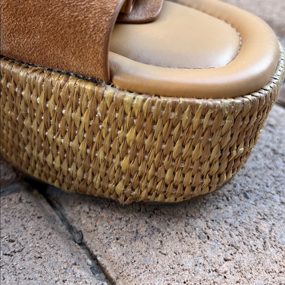 Marc Fisher Tan Platform Sandals with Adjustable Straps - Picture 16 of 16